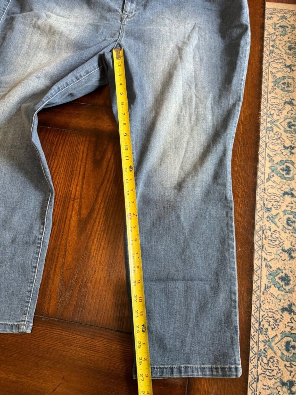 Avenue Denim Jeans High Rise Jegging Skinny Jeans Stretch Faded Faux Pockets 30 - Picture 4 of 7